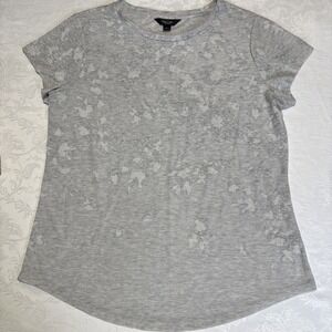 Simply Vera Vera Wang Women Tie-Dye Short Sleeve T-Shirt Multicolor Gray Size‎ L